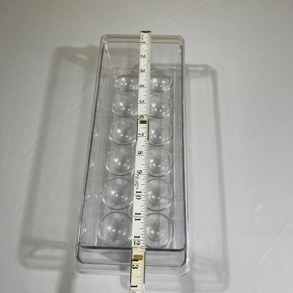 Vintage Refrigerator Egg Storage Holder Container Tray Clear Plastic